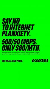 Don’t let Internet planxiety stop you from finding The One. Exetel’s The One Plan is only $80/mth. We don’t overcomplicate things, and neither should you. | Exetel