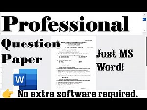 ✅ How to Design Exam Paper in MS Word | Professional Question Paper Format