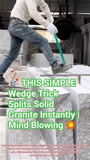 🚀 THIS SIMPLE Wedge Trick Splits Solid Granite Instantly | Mind Blowing 💥 #tips #short