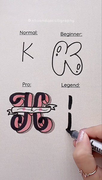 4 Ways to Write the Letter K #nhuandaocalligraphy