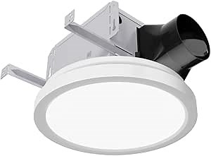 ANZZI Exhaust Fan 100 CFM 2.0 Sones Bathroom Exhaust Fan with Light & Humidity Sensor, Ceiling Mount (White)