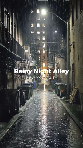 Rainy Night Alley in New York City #cozyambience #rain #rainyday #shortvideo #rainambience