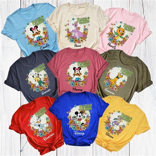Mickey 2026 Epcot Garden Flower Family Shirts, Mickey Snacks Traveler Shirt, Mickey Epcot International Flower & Garden Festival Shirt - Etsy