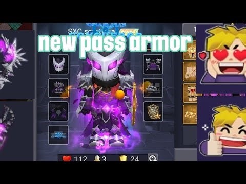 Buying and testing the new pass armor (blockman go skyblock)