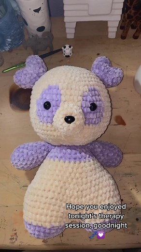 Crochet Panda Pattern Tutorial | Handmade Lavender Finished Product
