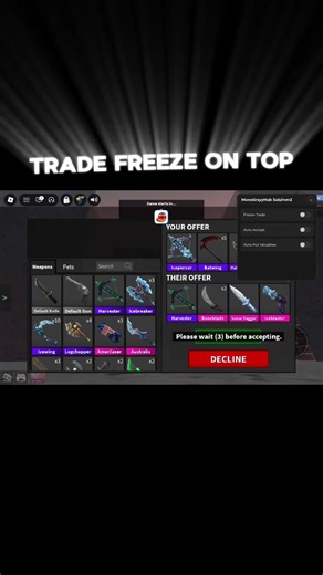 [New🌸] Mm2 Freeze Trade Script | Script In my channel