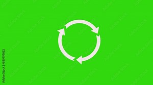 Refresh button, black isolated on white background, Refresh Sign on a green screen. Refreshing, updating, reload button icon animation, Refresh button, circle arrow icon set, reload, Stock Video