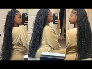 How To DIY Boho Goddess Gypsy Knotless Braids with Curly Ends *knee Length