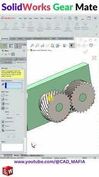 SolidWorks Gear Mate | SolidWorks Mechanical Mate | SolidWorks 2023 #cadmafia #mechanicalmate