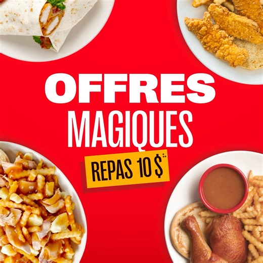 🎉 Les offres magiques sont de retour chez Benny&Co. jusqu'au 12 janvier 2025 ! Prépare-toi à 10 semaines de plaisir gourmand avec des repas à 10$* seulement ! 😋 Chaque semaine, découvre le repas à 10$ de la semaine et savoure nos délicieux plats sans te priver. 🍽️ N’oublie pas de télécharger notre appli pour avoir encore plus de surprises et d'offres exclusives ! 📲✨ *Les repas Benny&Co. à 10$ sont offerts chaque semaine du lundi au dimanche. Supplément de 2$ à la livraison. Supplément de 2$ 