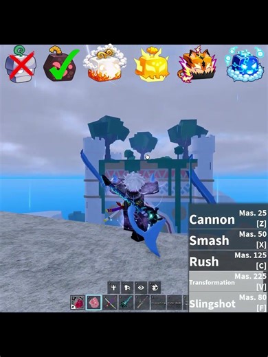 ALL FRUIT SKILL VS TIKI OUTPOST #roblox #bloxfruits #fruit