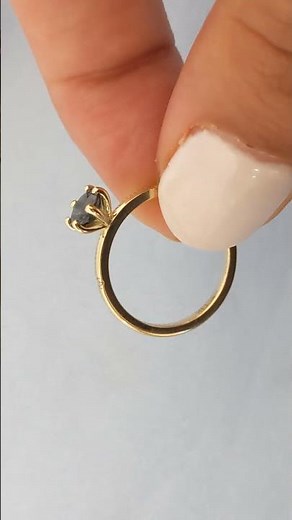 Green Blue Sapphire Engagement Ring | Round cut Teal Sapphire Engagement Ring