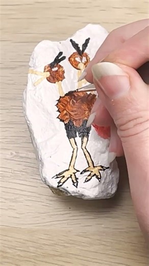 Painting The Pokedex - Day 85 Dodrio #rockpainting #pokémon #dodrio #rocks #paintalong #pokedex