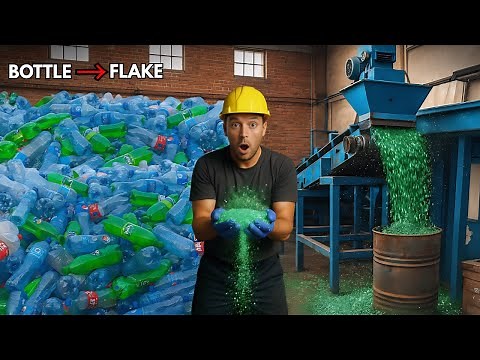 How Millions of Plastic Bottles Become PET Flakes | Recycling Factory Process