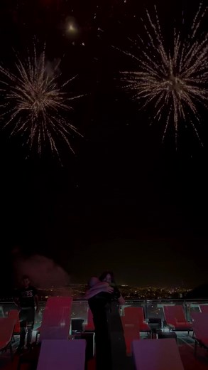 Spectacular Nighttime Fireworks Display Over City