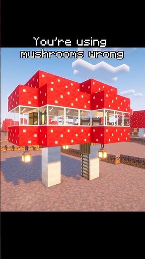 Turn Red Mushrooms Into a Cozy House in Minecraft