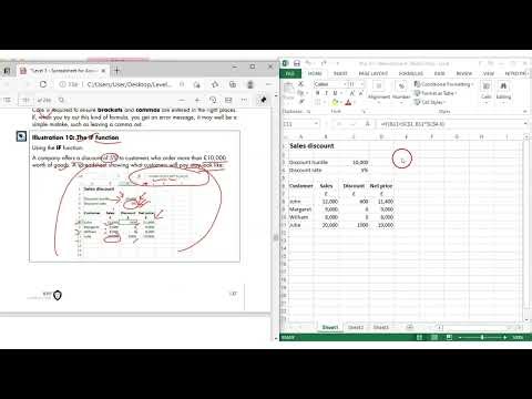 AAT level 3 MATS Microsoft Excel "If function"