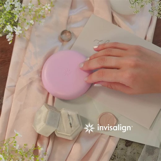 Get more predictable results* just in time for the big day 💍 invis is a smile you love in as little as 6 months.** #invisalign #invisalignsmile⁣ ⁣ *Compared to Invisalign aligners previously made from single-layer (EX30) material.⁣ ***Based on mild to moderate malocclusion (defined as crowding and spacing up to 6mm, and overjet and overbite up to 6mm and assuming one week wear), treatment times vary depending on invisalign product type, wear time, case complexity and must be determined by your 