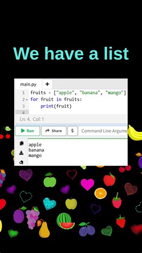 Python For Loop with List 🔥 | Iterate List Easily | Python Shorts #muskernel #coding #techshorts