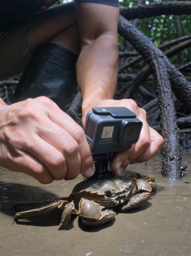 POV: Inside a crab burrow #crab #crabs #animals #pov #gopro | crab