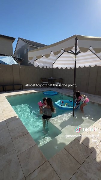 Tiny pool, big memories 🥹🫶🏼 #tinypool #smallpool #smallbackyard | tiny pools backyard