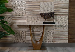 [Hot Item] Nature Marble Glass Top Wooden Home Indoor Console Tbale Furniture