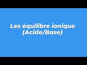 Chemistry 2: Ionic equilibria (Acid and base)