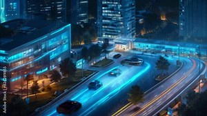 Explore the integration of cutting-edge technology and urban design in the digital city concept, where Artificial Intelligence enhances city living.