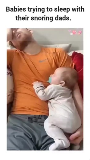 memelogist on Instagram: "The instagram reel compilation humorously captures infants' exasperated reactions to their fathers' loud snoring during nap time, featuring overlaid captions like "POV: your baby is trying to take a nap next to his dad with all that snoring" to amplify the relatable frustration. Posted by @TheFigen_ , a musicology PhD and teacher who shares uplifting memes and art, the content aligns with their bio's focus on positive, warm family moments, garnering over 24,000 likes an