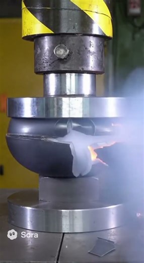 DEFIANT Metal Sphere Crushed by Hydraulic Press! Molten Core Explosion