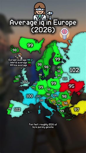 Average iq in Europe in 2026 #europe #mapping #geography #mapper