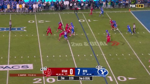 Utah's Devon Dampier finds Ryan Davis for an 11-yard TD, tying game vs. BYU