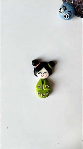 DIY Handmade Kawaii Japanese Kokeshi Doll 🎎✨#shorts #viralshorts #diy #clay #handmade #kawaii