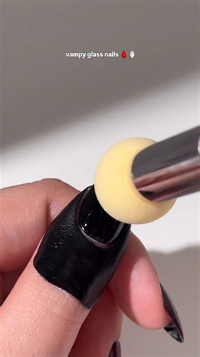 Lights Lacquer on Instagram: "How to create vampy glass nails for halloween 🩸🪞 Products used: Tuxedo Mask, So Over It, Scissorhands Holomagnetic Powder, Cherry Jelly, and Totally Gelly. #halloweennails #vampynails #glassnails #fallnails #nailinspo #nailpolish #diynails #magneticnails"