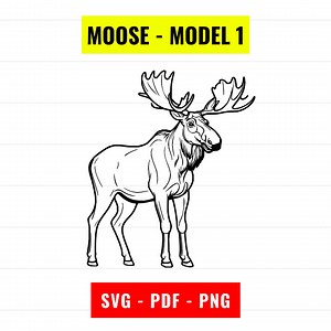 Moose Outline SVG: American Moose Portrait Vector (digital Download) - Etsy