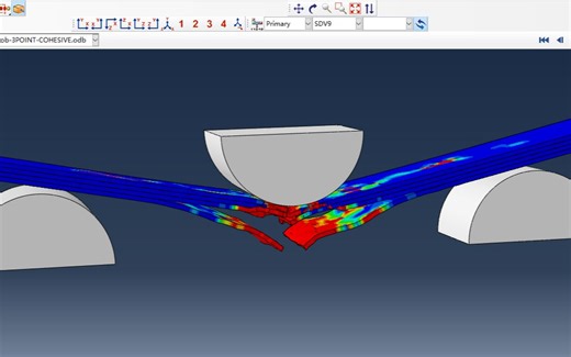 复合材料三点弯曲（cohesive界面) vumat子程序
