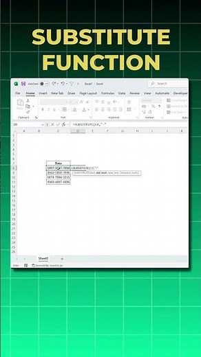 How to use substitute function excel. Game changer.