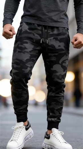 Camo sweatpants for your street-ready look. 🪖👖#CamoSweatpants #StreetwearStyle #AthleisureWear #BoldBottoms #UrbanCamo