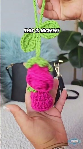 Quick & Easy Crochet Rose Bag Charm for Beginners! 🌸 #crochettutorial #craftinghappiness
