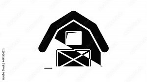 Horse barn icon animation simple best object on white