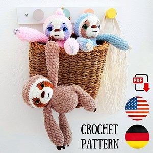 Sloth Crochet Pattern Amigurumi PDF Pattern - Crochet Sloth Plush Pattern - Diy Tutorial Chirkatoys Pattern - Etsy Australia