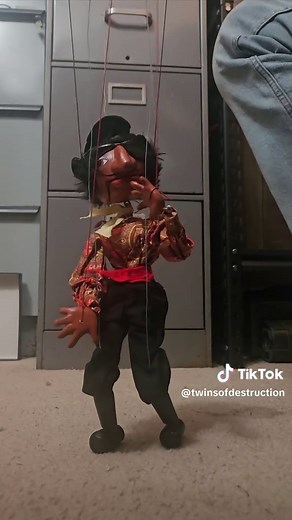 We fixed our friends Pelham Puppet! He is untangled and ready to play! #Pelham #Pelhampuppets #Puppets #DIY #Puppetry #Marionette #Marionettepuppets #FYP #Foryourpage #Fantasycore #Piratefantasy #Piratecore #Fantasy #Pirate