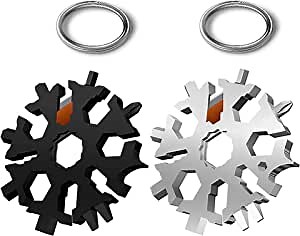 35 in 1 Snowflake Wrench Multi Tool, Steel Snowflake Flat Phillips Screwdriver Kit/Wrench/Great Multi-Tool gift, Portable to Take(Silver and Black)