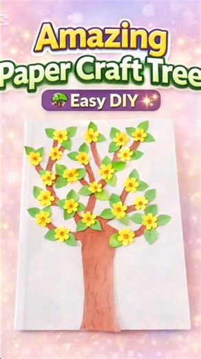 Vibrant Tree Wall Decor | DIY Cardboard Craft | Tree #reel #short #ytshort #walldecor #viralreels