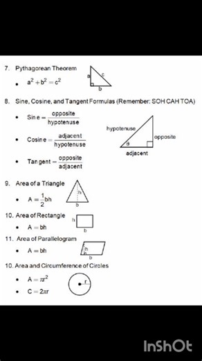 Important Geometry Formulas and Theorems 🔥 #class10maths #triangles #pythagoras_theorem