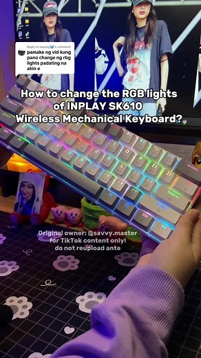 How to Change the RGB Lights of INPLAY SK610 Wireless Mechanical Keyboard