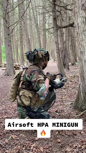 HPA Airsoft MINIGUN laying down suppresive fire 🔥 #airsoft #hpa #mingun #cqb #airsoftclips #airsofter