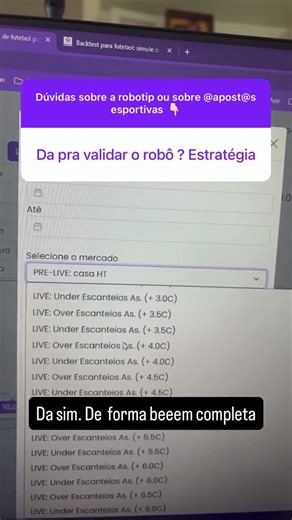 Validando estratégias na RoboTip