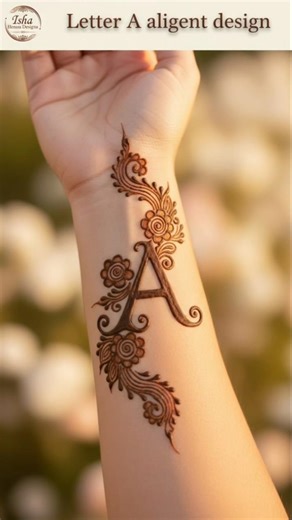 Alphabet's mehndi tattoo 🔥