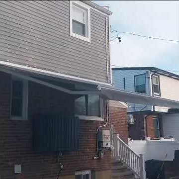 15'x13'.1" out semicassette sunsetter awning install on brick, motor & remote, straight valance